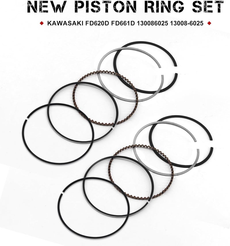 PEVAST 2 X New Piston Ring Set for Kawasaki FD620D FD661D 130086025 13008-6025 (10 PCS) - Image 3